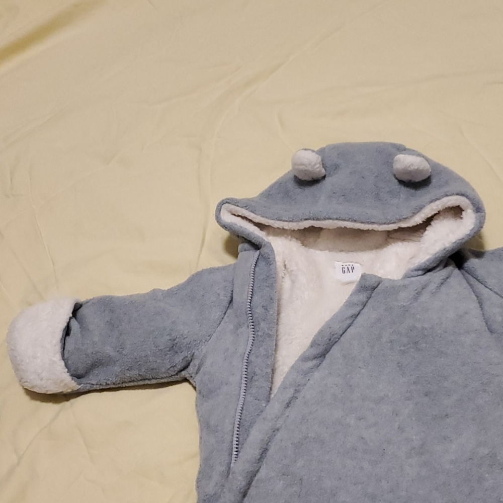 Baby bunting cold-weather suit.